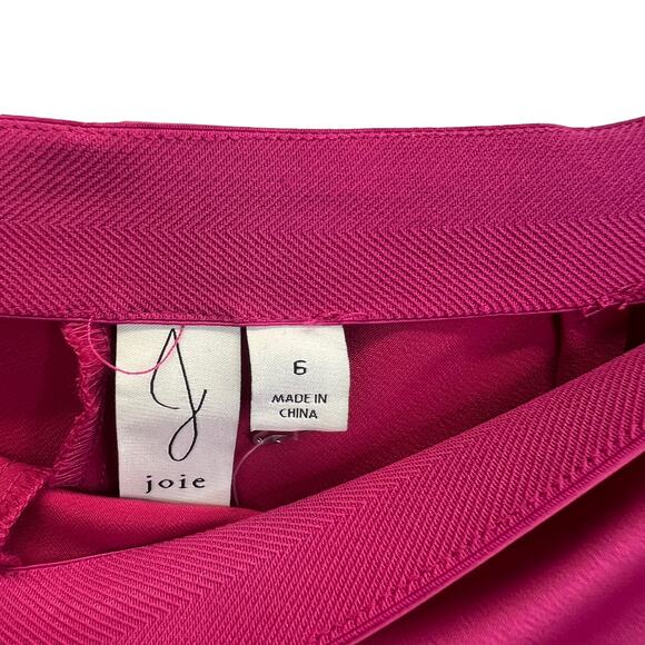Joie Satin Pants Pink Size 6 Wide Leg Palazzo Cropped Flat Front Leg Pull On - Picture 5 of 7